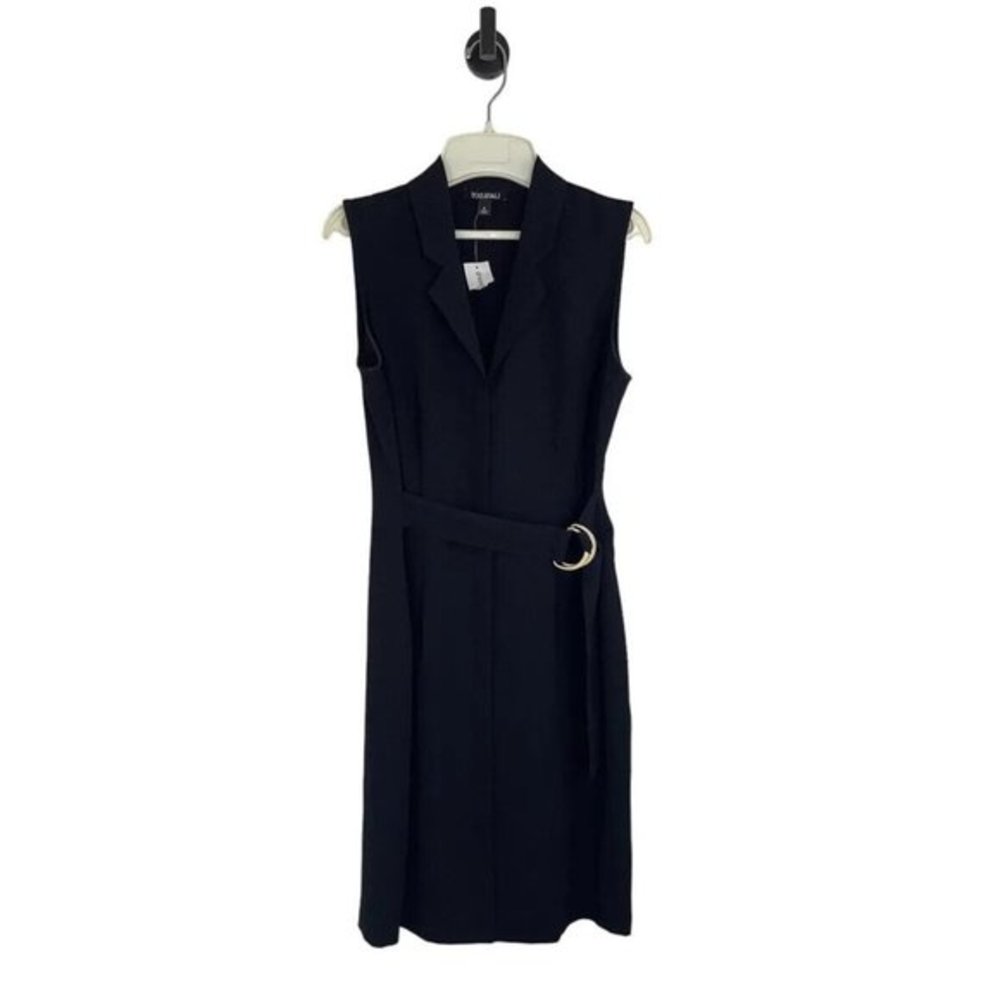 Roz & Ali Woman NWT Size 6 Little Black Dress waist belt attached‎ Sleeveless